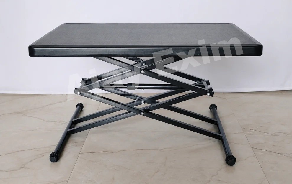 Height-Adjustable Rectangular Multi-Purpose Foldable Scissor Table