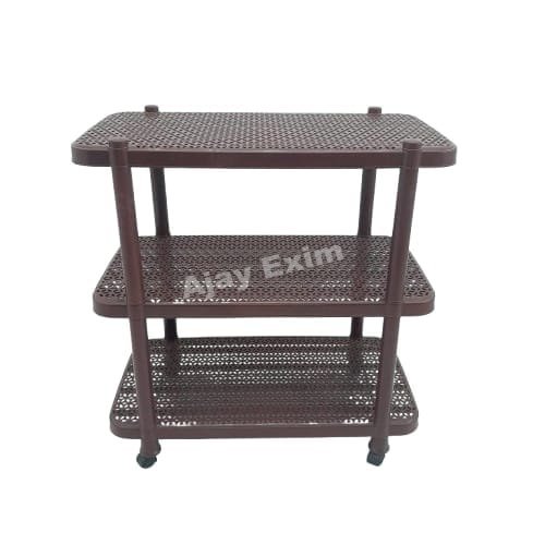 Multipurpose Plastic Storage Rack with Trolley