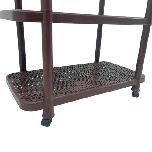 Multipurpose Plastic Storage Rack with Trolley