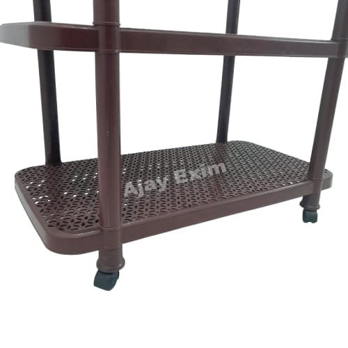 Multipurpose Plastic Storage Rack with Trolley