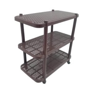 Multipurpose Plastic Storage Rack with Trolley - Image 3
