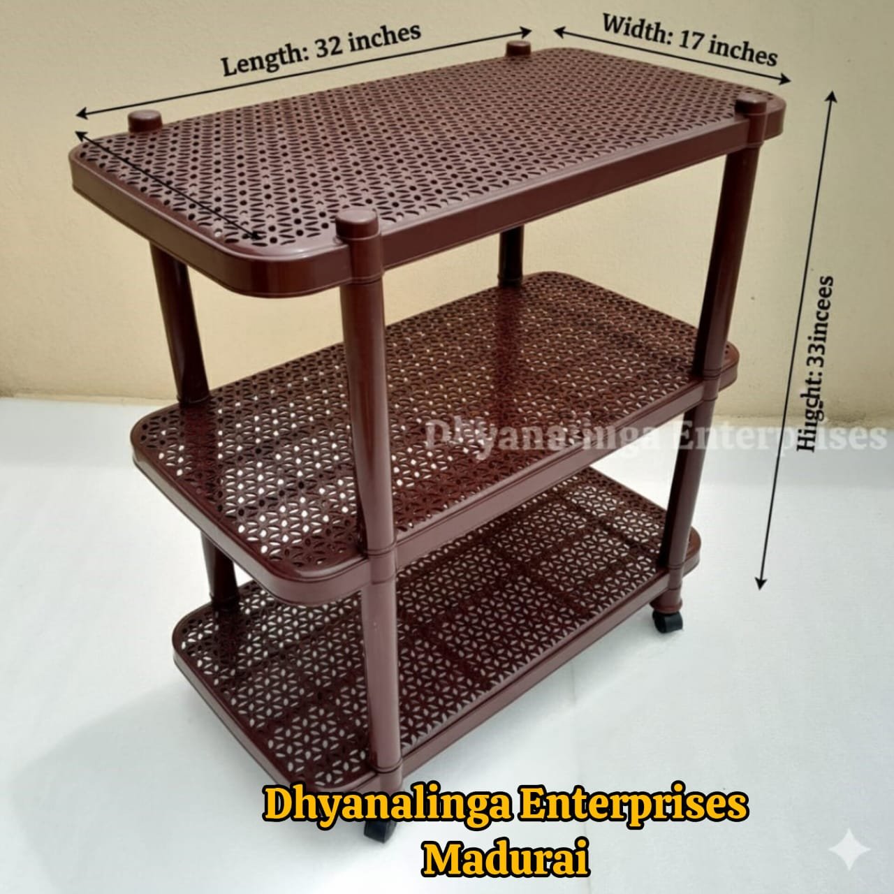 Multipurpose Plastic Storage Rack with Trolley - Image 2