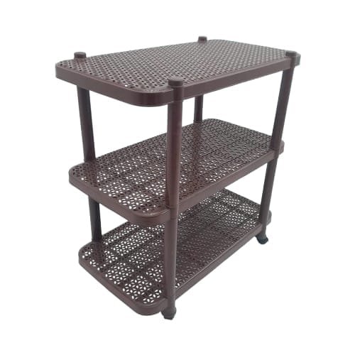 Multipurpose Plastic Storage Rack with Trolley