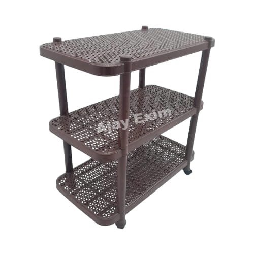 Multipurpose Plastic Storage Rack with Trolley