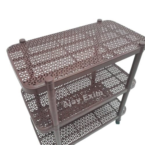 Multipurpose Plastic Storage Rack with Trolley