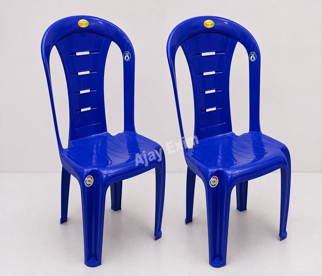 Classic Plastic Armless Chair Set of 2 - Image 3
