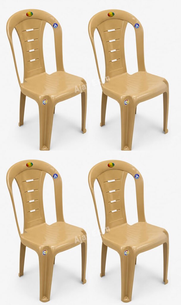 Classic Plastic Armless Chair Set of 4