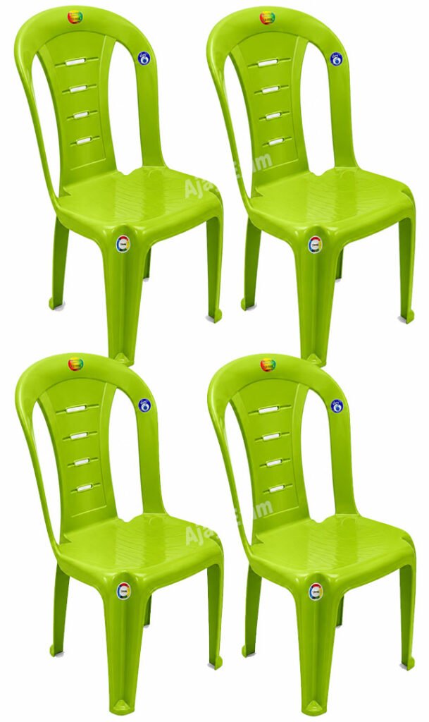 Classic Plastic Armless Chair Set of 4