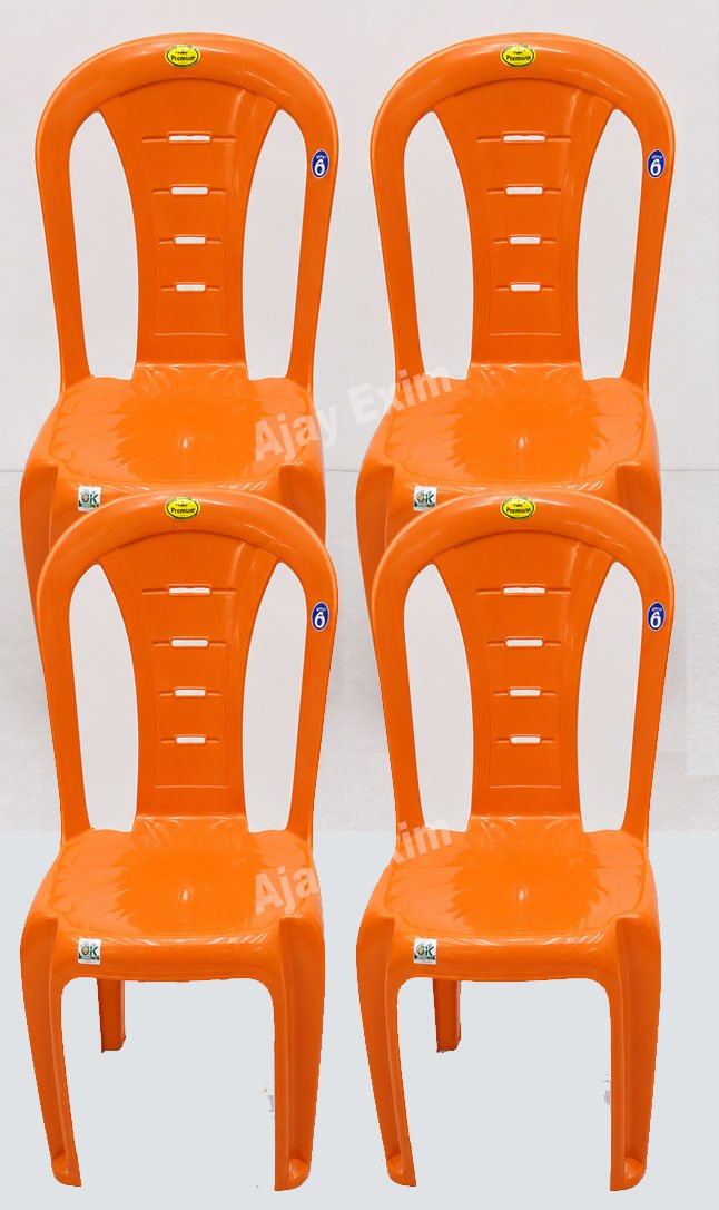 Classic Plastic Armless Chair Set of 4 - Image 4