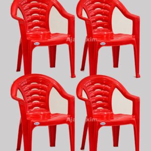 Classic Rounded Back Plastic Arm Chair Set of 4 - Image 2