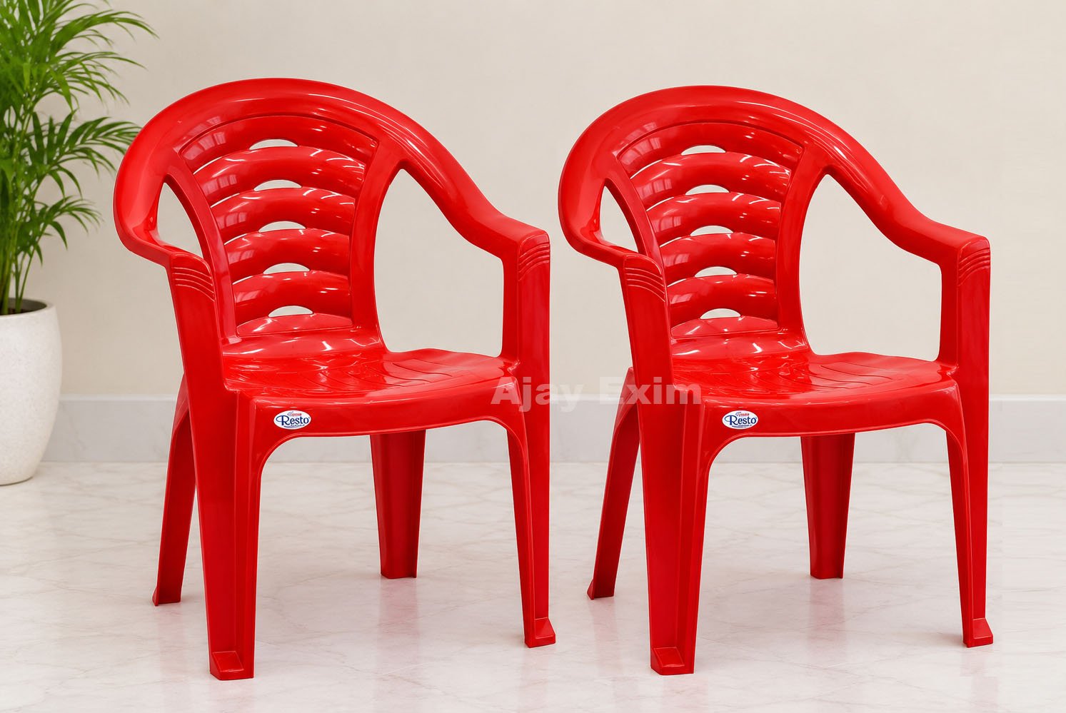 Classic Rounded Back Plastic Arm Chair