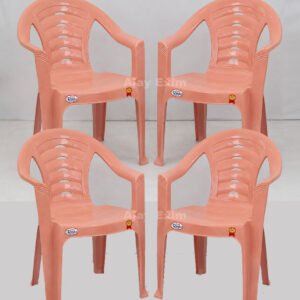 Classic Rounded Back Plastic Arm Chair Set of 4 - Image 3