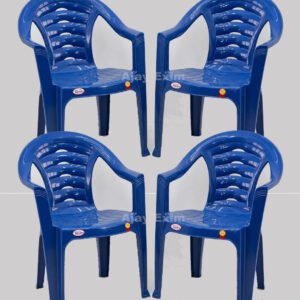 Classic Rounded Back Plastic Arm Chair Set of 4 - Image 4