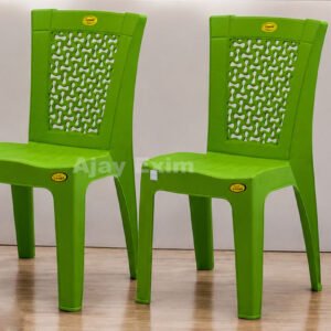 Decorative Back Plastic Armless Chair Set of 2 - Image 3