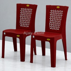 Decorative Back Plastic Armless Chair Set of 2 - Image 1