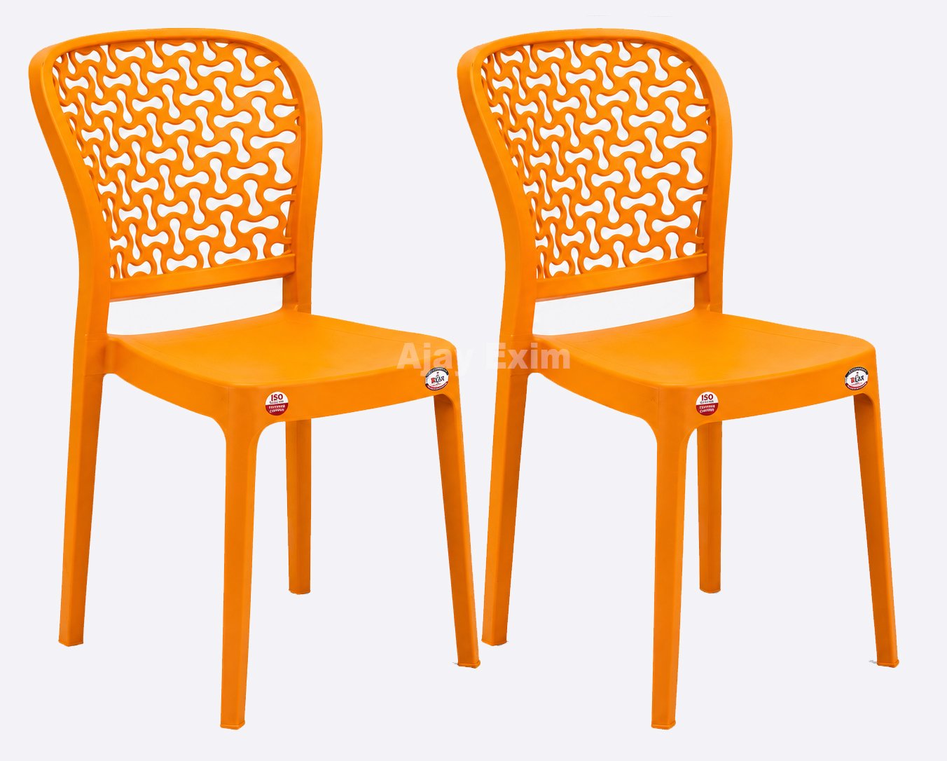 Durable Plastic Armless Chair Set of 2 - Image 2