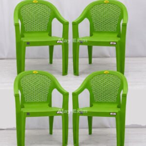Floral Design Plastic Arm Chair Set of 4