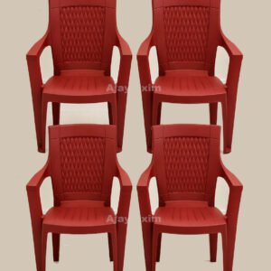 Luxury Diamond Back Plastic Arm Chair Set of 4 - Image 2