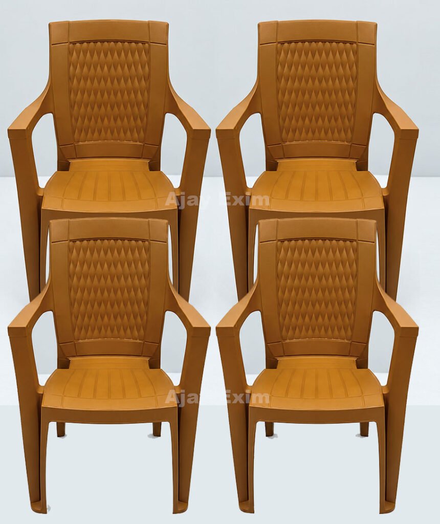 Luxury Diamond Back Plastic Arm Chair set of 4