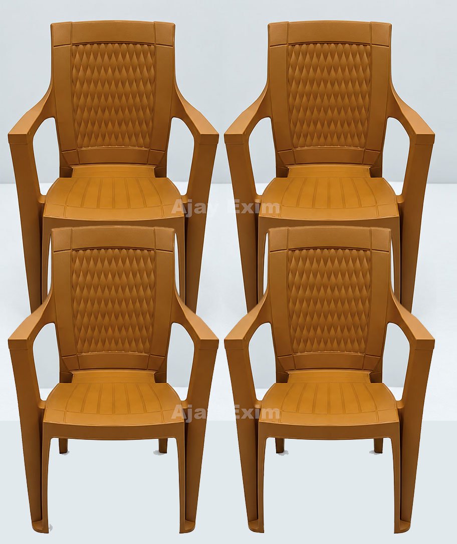 Luxury Diamond Back Plastic Arm Chair set of 4