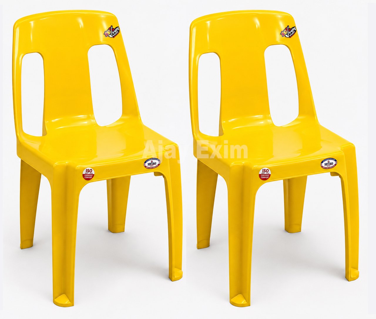 Modern Plastic Armless Chair Set of 2 - Image 3