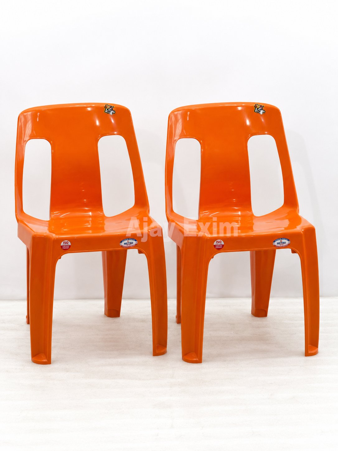 Modern Plastic Armless Chair Set of 2 - Image 4