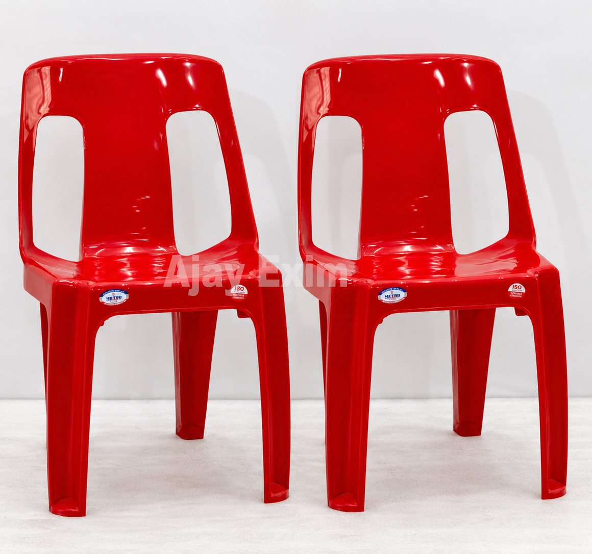 Modern Plastic Armless Chair Set of 2 - Image 5