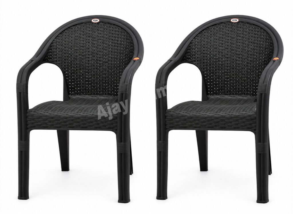 Rattan Design Plastic Arm Chair