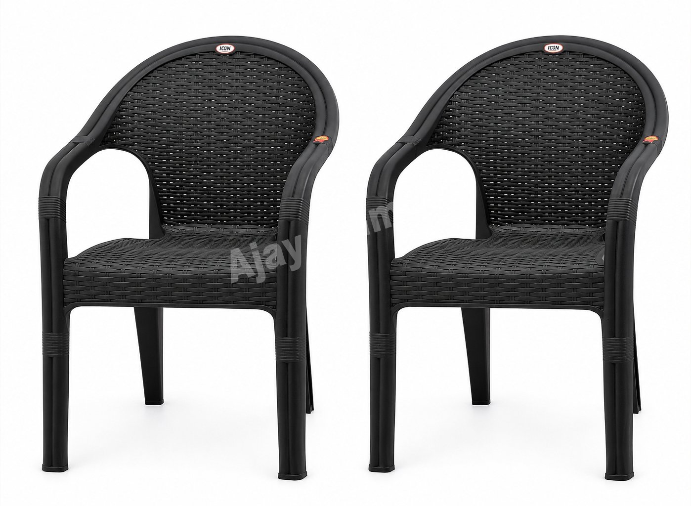 Rattan Design Plastic Arm Chair