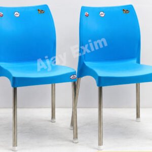 Steel Leg Plastic Armless Chair set of 2