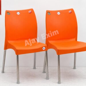 Steel Leg Plastic Chair without arm set of 2