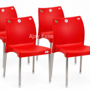 Steel Leg Plastic Chair without arm set of 4