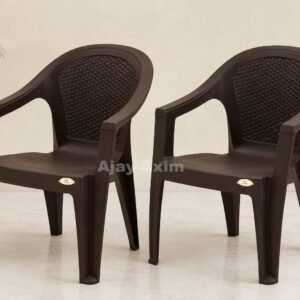 Stylish Rattan Pattern Plastic Arm Chair