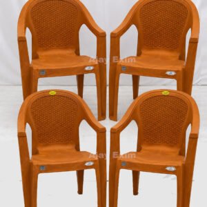 Stylish Rattan Pattern Plastic Arm Chair Set of 4 - Image 1