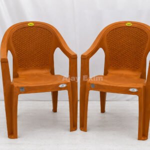 Stylish Rattan Pattern Plastic Arm Chair