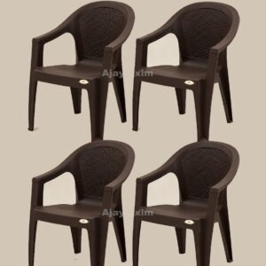 Stylish Rattan Pattern Plastic Arm Chair