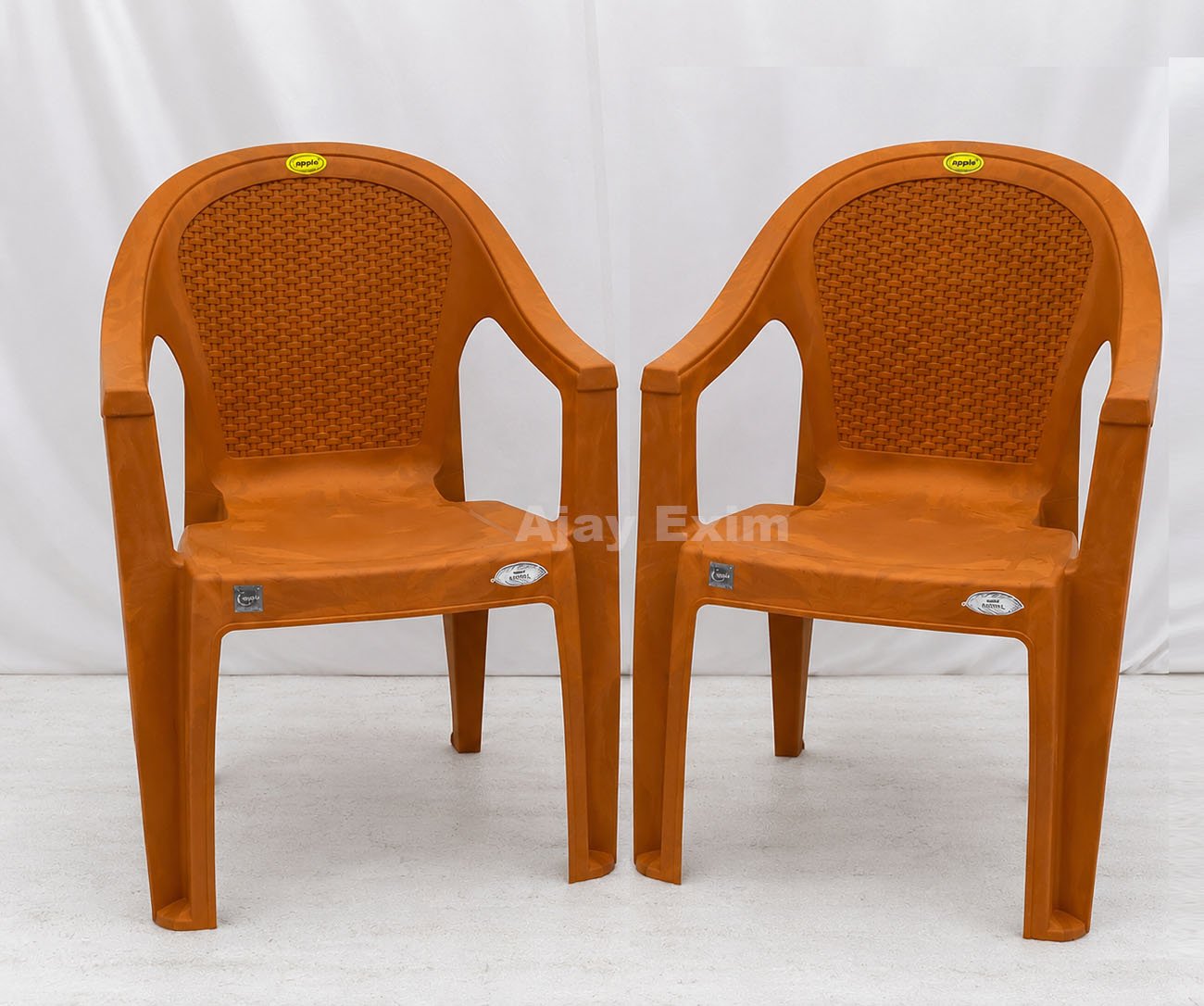 Stylish Rattan Pattern Plastic Arm Chair