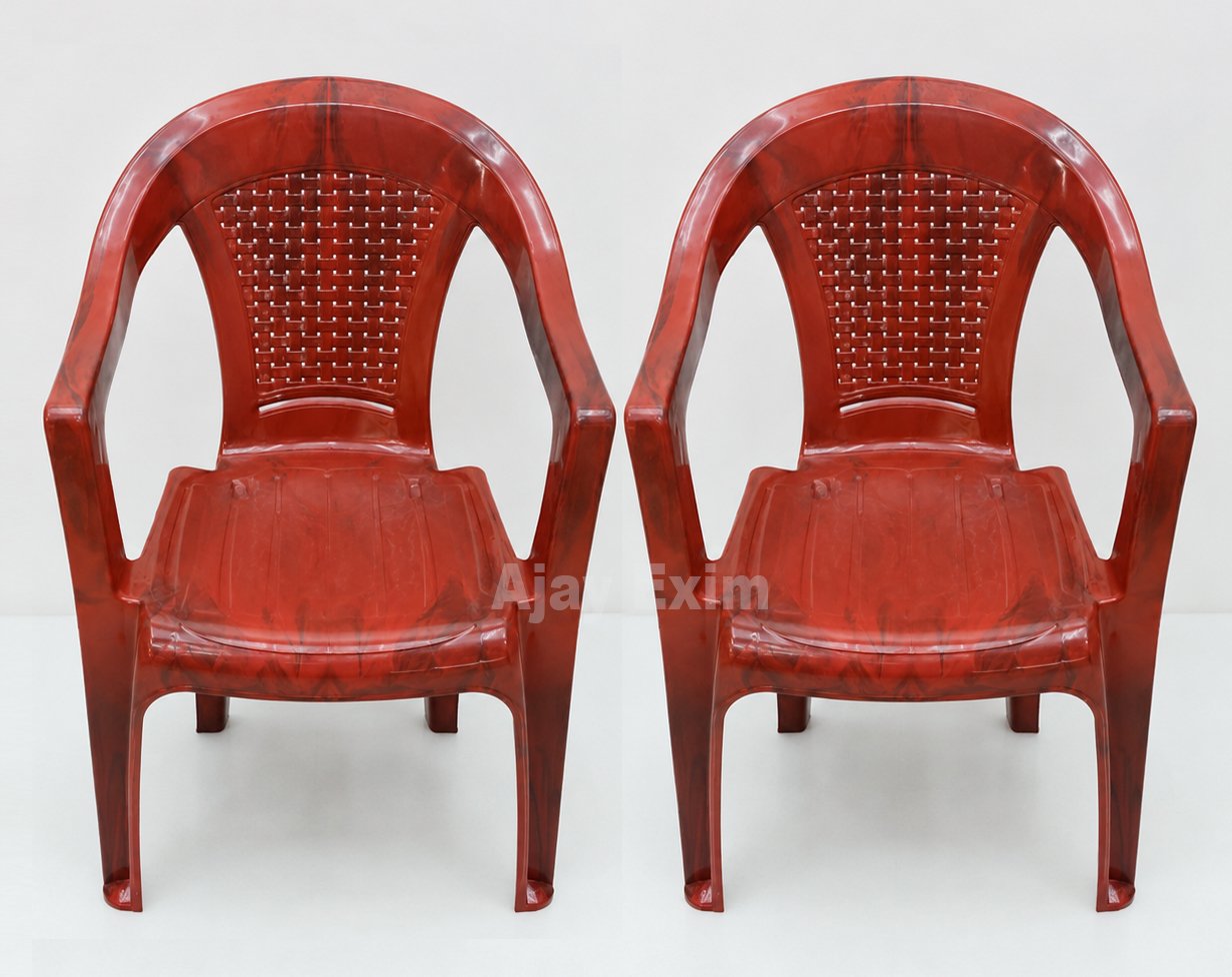 Traditional Plastic Arm Chair Set of 2 - Image 3