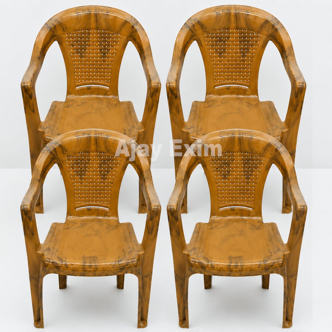 Traditional Plastic Arm Chair Set of 4 - Image 3