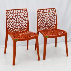 Web Pattern Plastic Armless Chair