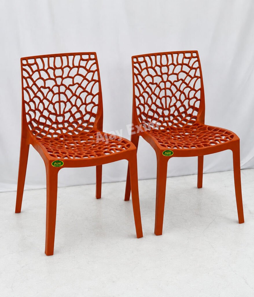 Web Pattern Plastic Armless Chair