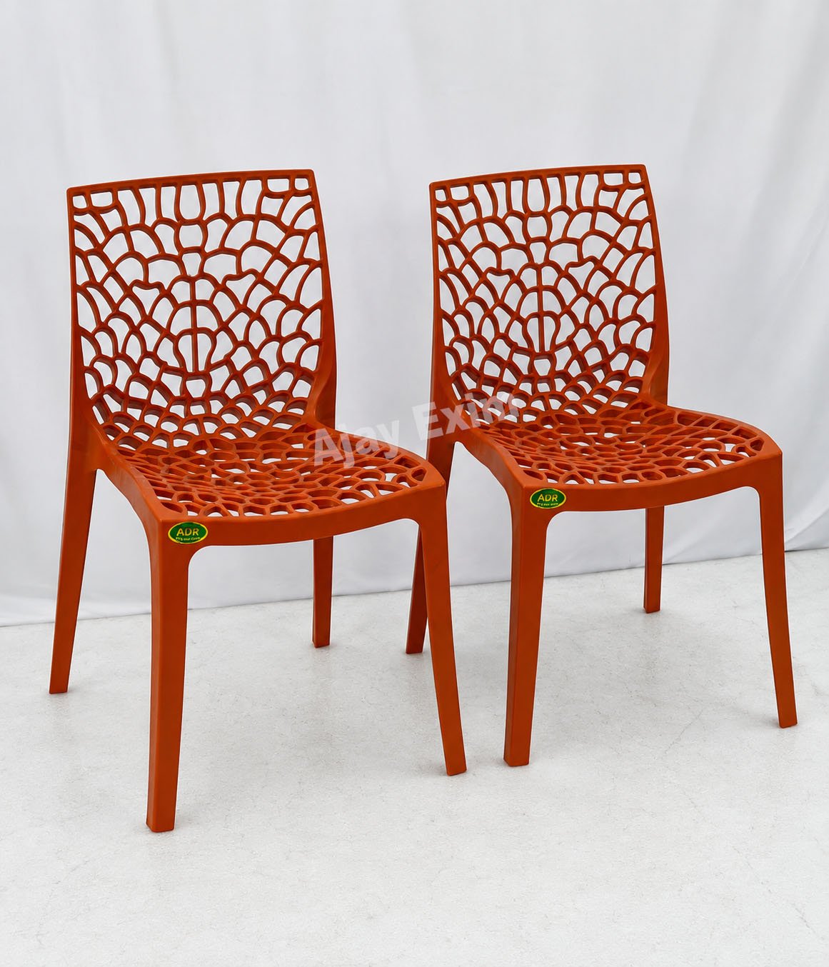 Web Pattern Plastic Armless Chair