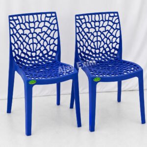 Web Pattern Plastic Armless Chair Set of 2 - Image 2