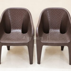 Wide Seat Plastic Arm Chair Set of 2 - Image 2