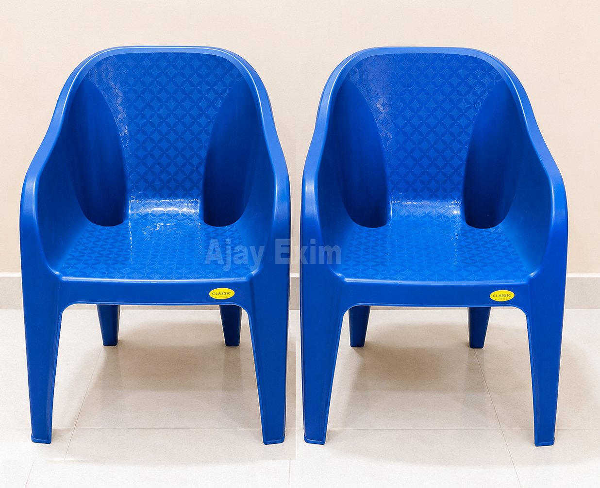 Wide Seat Plastic Arm Chair Set of 2 - Image 3