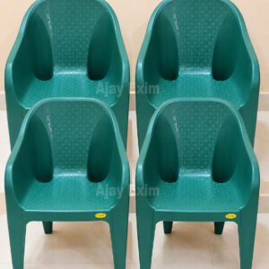Wide Seat Plastic Arm Chair Set of 4 - Image 3