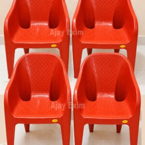 Wide Seat Plastic Arm Chair set of 4