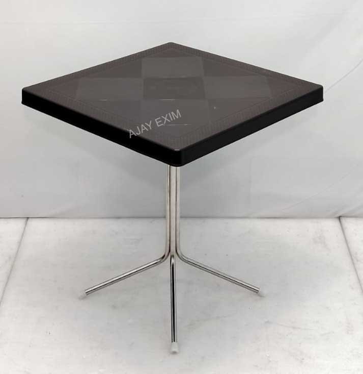Square Shape Steel Leg Dining Table