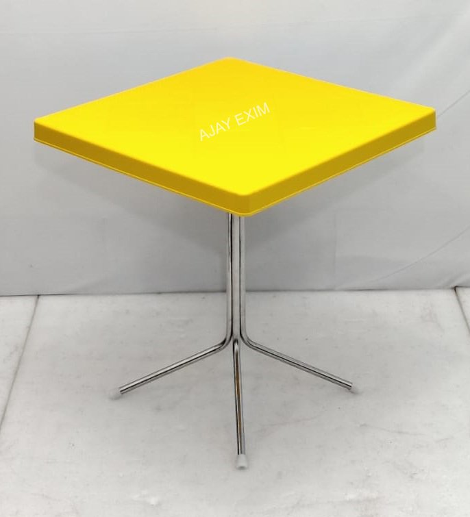 Square Shape Steel Leg Dining Table