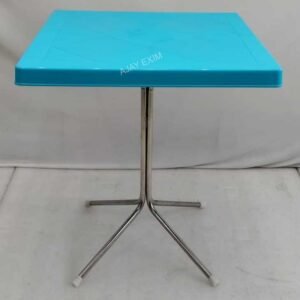 Square Shape Steel Leg Dining Table - Image 2
